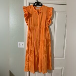 Orange MIDI Dress